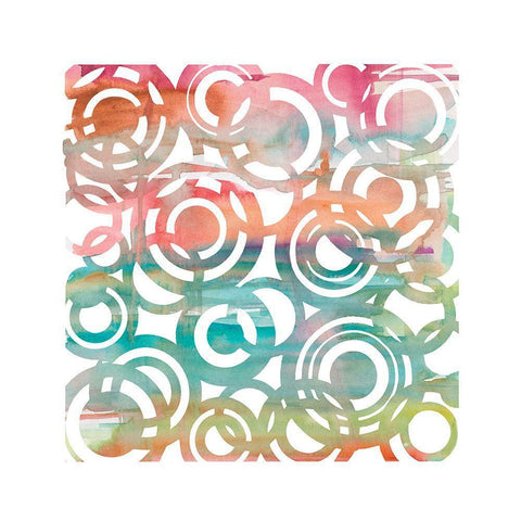 Whimsical III White Modern Wood Framed Art Print with Double Matting by Robinson, Carol