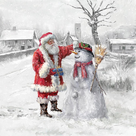 Festive Frosty White Modern Wood Framed Art Print with Double Matting by Corti, Marcello