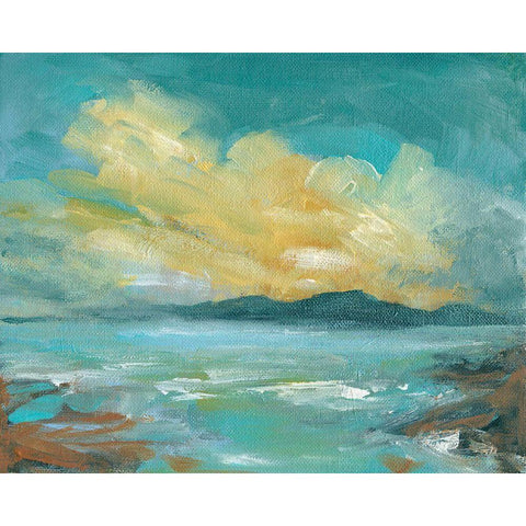 Rocky Beach White Modern Wood Framed Art Print by Robinson, Carol