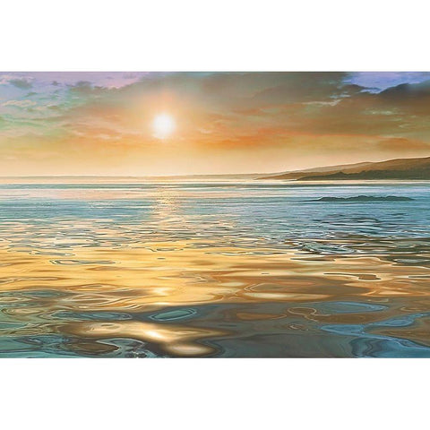 Evening Calm Black Modern Wood Framed Art Print with Double Matting by Calascibetta, Mike