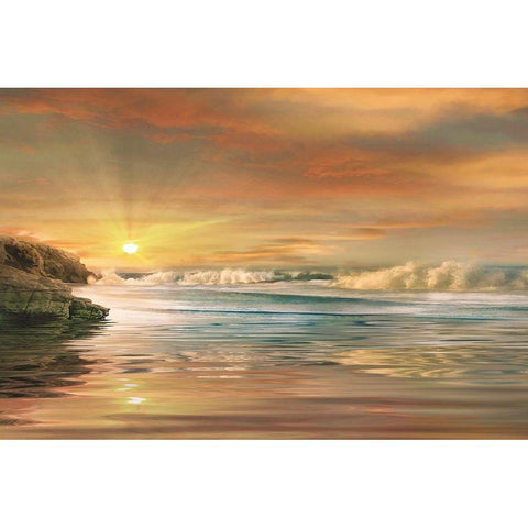 Sundown Black Modern Wood Framed Art Print by Calascibetta, Mike