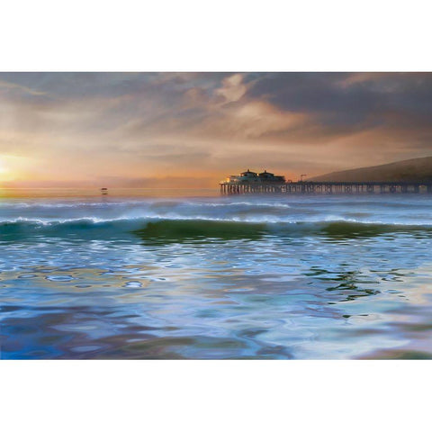 The Pier Black Modern Wood Framed Art Print by Calascibetta, Mike