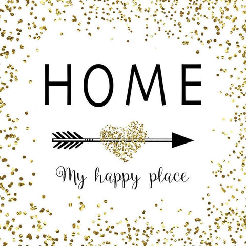 Home My Happy Place White Modern Wood Framed Art Print by Murray, Amanda