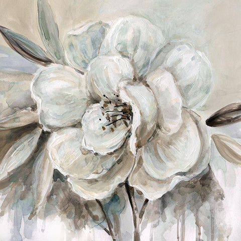 Neutral Bloom II White Modern Wood Framed Art Print by Robinson, Carol