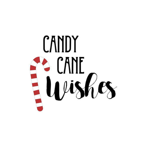 Candy Cane Wishes Black Modern Wood Framed Art Print by Murray, Amanda