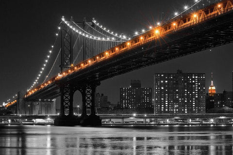 East River White Modern Wood Framed Art Print with Double Matting by Delimont, Danita