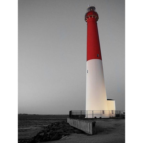 Barnegat Light White Modern Wood Framed Art Print by Carpentieri, Natalie