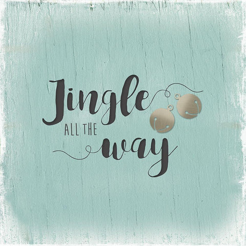 Jingle All The Way Black Modern Wood Framed Art Print with Double Matting by Robinson, Carol