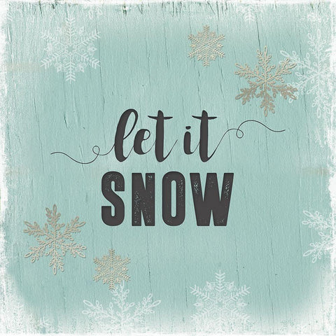 Let It Snow Black Modern Wood Framed Art Print with Double Matting by Robinson, Carol