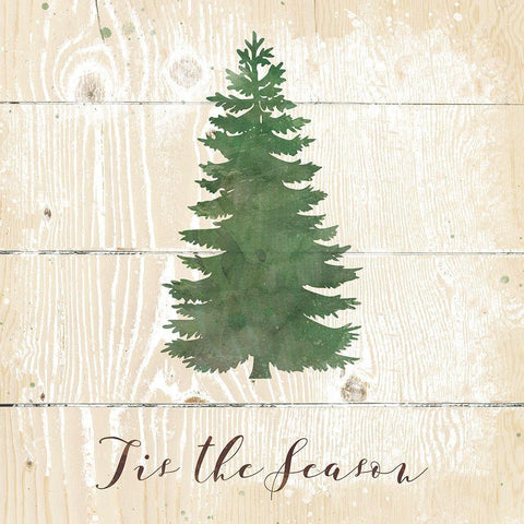 Tis the Season White Modern Wood Framed Art Print with Double Matting by Robinson, Carol