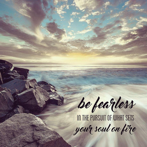 Be Fearless Black Modern Wood Framed Art Print with Double Matting by Shoemaker, Andrew