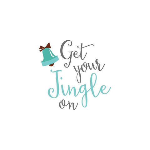 Jingle On Black Ornate Wood Framed Art Print with Double Matting by Murray, Amanda
