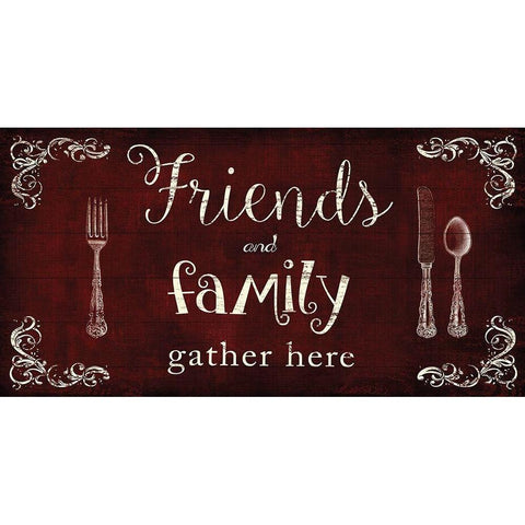 Friends and Family Gold Ornate Wood Framed Art Print with Double Matting by Nan