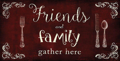 Friends and Family Black Ornate Wood Framed Art Print with Double Matting by Nan