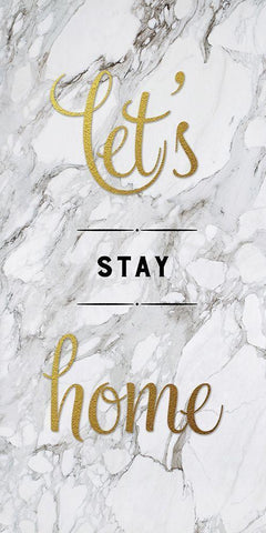 Lets Stay Home Black Ornate Wood Framed Art Print with Double Matting by Murray, Amanda