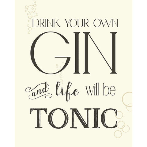 Gin and Tonic White Modern Wood Framed Art Print by Donovan, Kelly