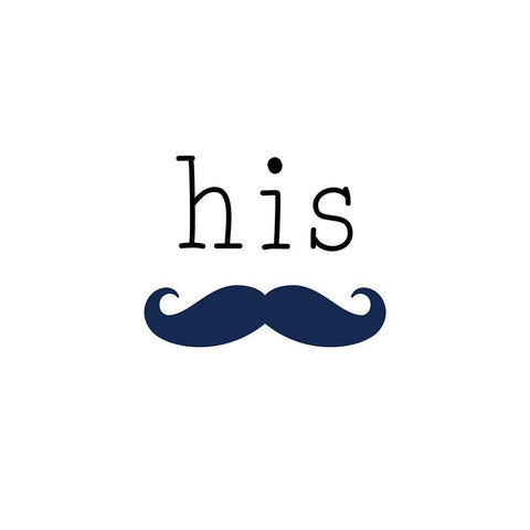 His Mustache White Modern Wood Framed Art Print by CAD DESIGNS
