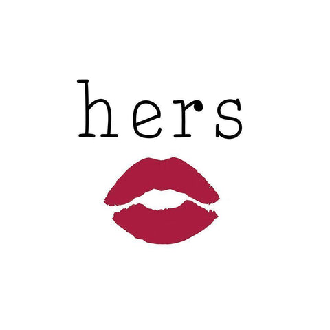 Hers Lips White Modern Wood Framed Art Print by CAD DESIGNS