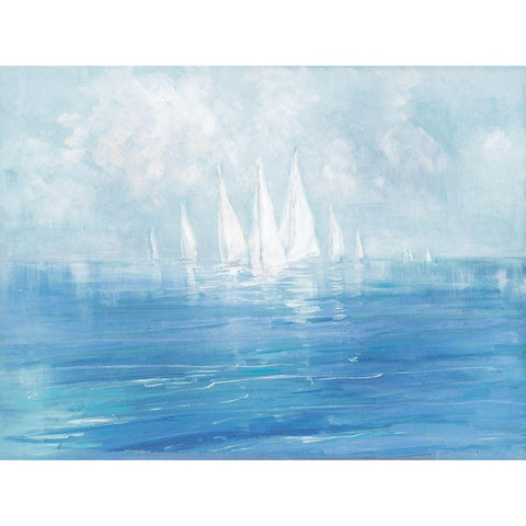 Set Sail White Modern Wood Framed Art Print by Swatland, Sally