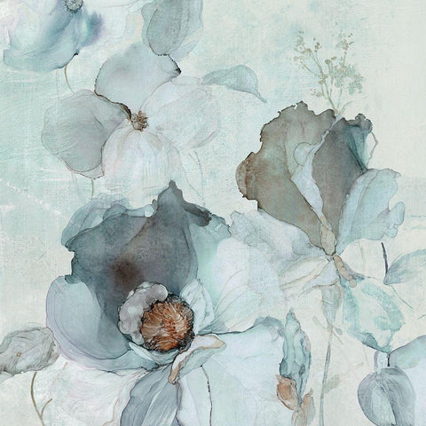 Moonlit Garden White Modern Wood Framed Art Print with Double Matting by Robinson, Carol