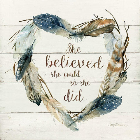 She Believed She Could White Modern Wood Framed Art Print with Double Matting by Robinson, Carol