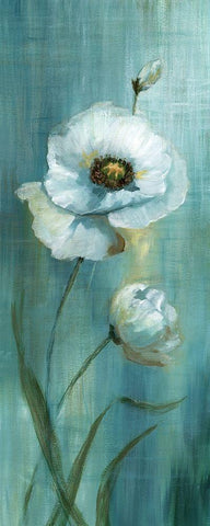 Seabreeze Poppy I White Modern Wood Framed Art Print with Double Matting by Nan