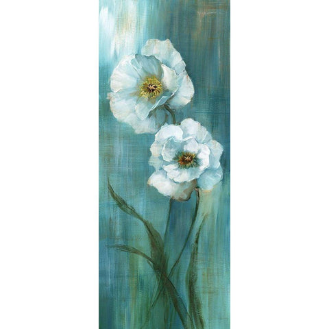 Seabreeze Poppy II Black Modern Wood Framed Art Print with Double Matting by Nan