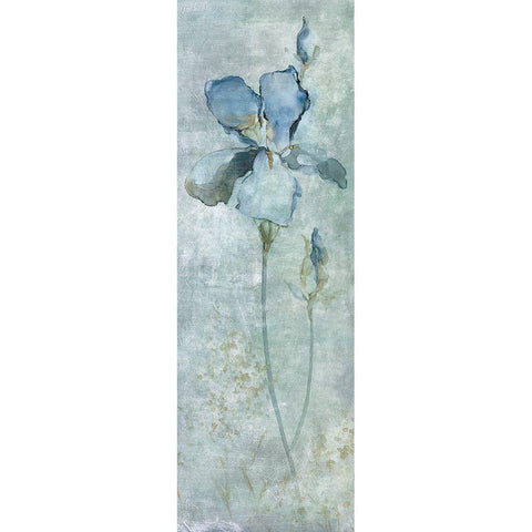 Blue Iris Gold Ornate Wood Framed Art Print with Double Matting by Robinson, Carol