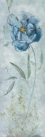 Blue Peony Black Ornate Wood Framed Art Print with Double Matting by Robinson, Carol