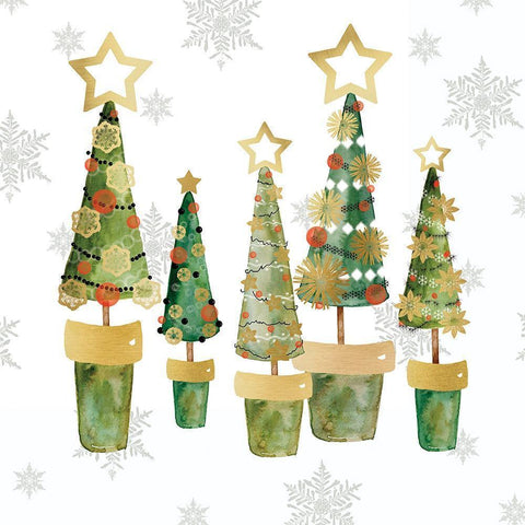 Golden Christams White Modern Wood Framed Art Print by Robinson, Carol