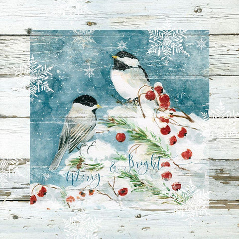 Merry and Bright White Modern Wood Framed Art Print by Robinson, Carol