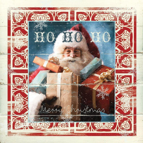 Shiplap Santa White Modern Wood Framed Art Print by Robinson, Carol