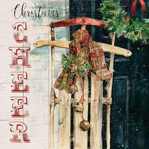 Christmas Cheer Black Ornate Wood Framed Art Print with Double Matting by Robinson, Carol