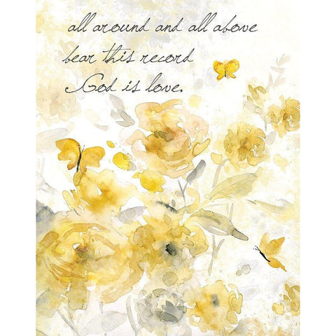 God is Love I Black Modern Wood Framed Art Print with Double Matting by Robinson, Carol