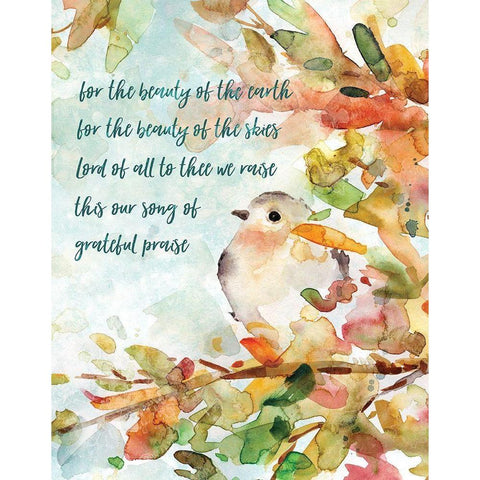 Song of Praise Black Modern Wood Framed Art Print with Double Matting by Robinson, Carol