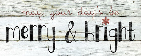 Merry and Bright White Modern Wood Framed Art Print with Double Matting by Robinson, Carol