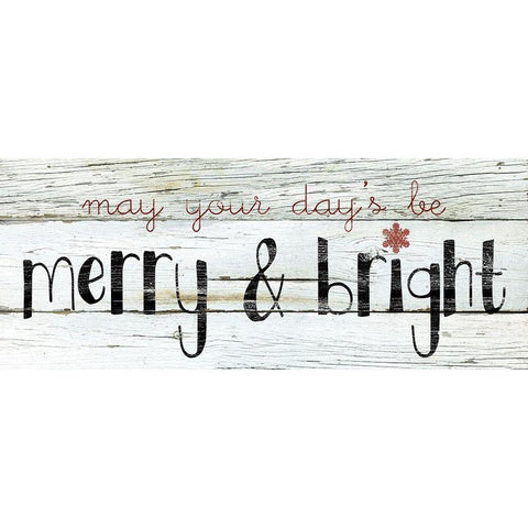 Merry and Bright Black Modern Wood Framed Art Print with Double Matting by Robinson, Carol