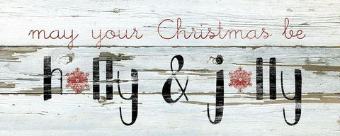 Holly and Jolly White Modern Wood Framed Art Print with Double Matting by Robinson, Carol