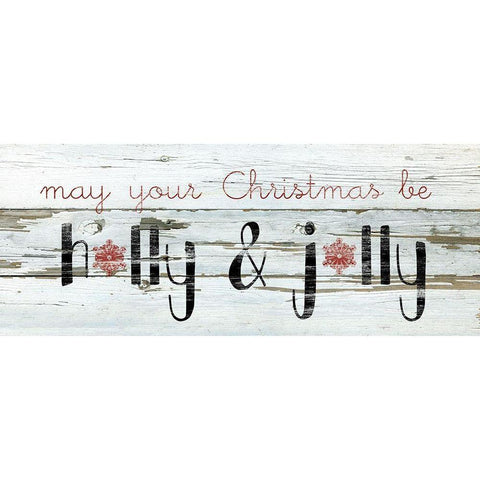 Holly and Jolly Gold Ornate Wood Framed Art Print with Double Matting by Robinson, Carol