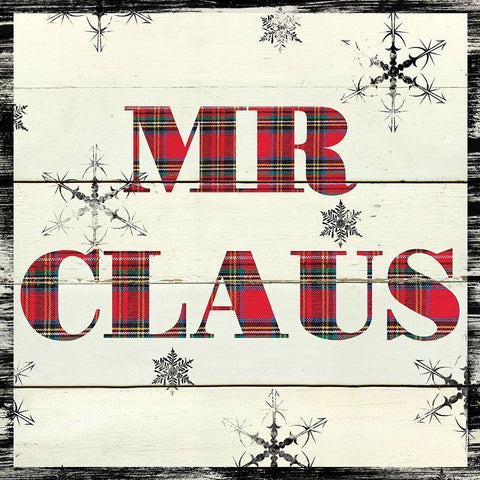 Mr. Claus White Modern Wood Framed Art Print with Double Matting by Robinson, Carol