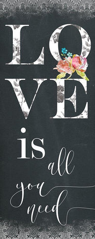 Chalky Love Black Ornate Wood Framed Art Print with Double Matting by Robinson, Carol