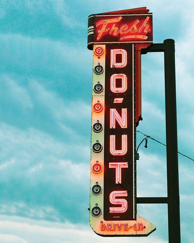 Fresh Donuts Black Ornate Wood Framed Art Print with Double Matting by Delimont, Danita