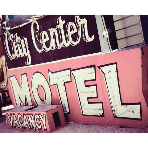 City Center Motel Black Modern Wood Framed Art Print by Delimont, Danita