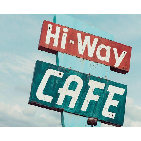 Hi-Way Cafe White Modern Wood Framed Art Print by Delimont, Danita