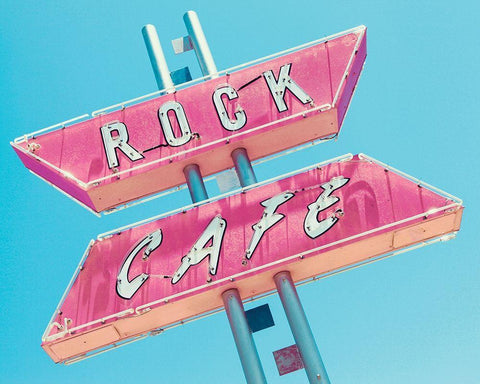 Rock Cafe White Modern Wood Framed Art Print with Double Matting by Delimont, Danita