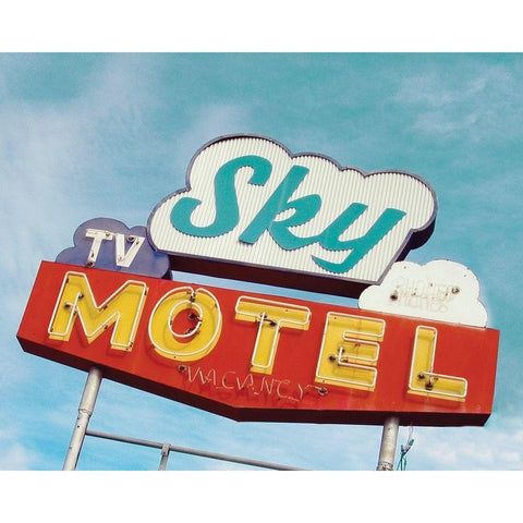 Sky Motel White Modern Wood Framed Art Print by Delimont, Danita