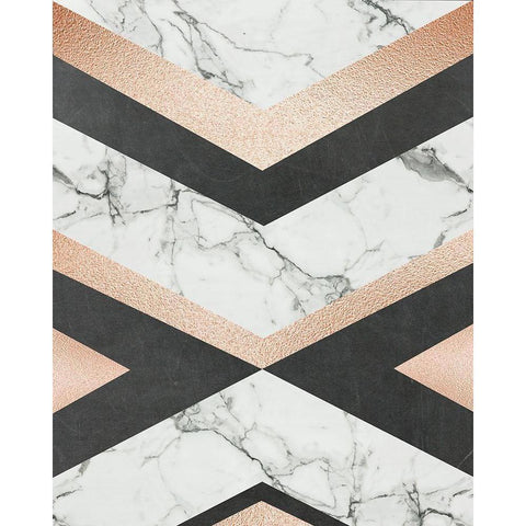 Geo Glam Black Modern Wood Framed Art Print with Double Matting by Murray, Amanda