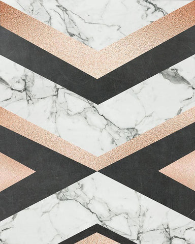 Geo Glam White Modern Wood Framed Art Print with Double Matting by Murray, Amanda