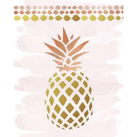Glam Pineapple Black Modern Wood Framed Art Print by Murray, Amanda