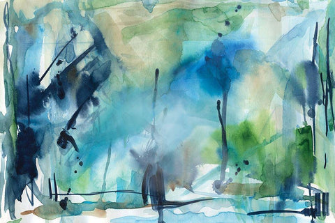 Rain in the Country White Modern Wood Framed Art Print with Double Matting by Robinson, Carol